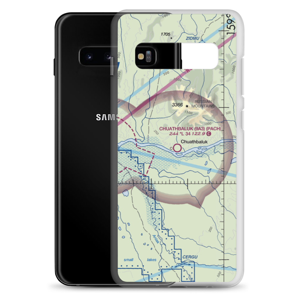 Chuathbaluk Airport (9A3) VFR Sectional Samsung Case Samsung Galaxy S10+ model shown
