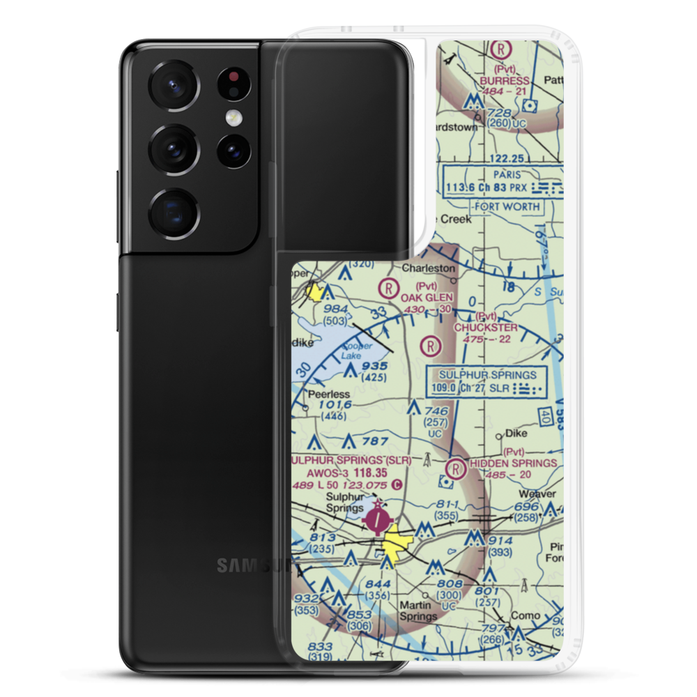 Chuckster Airport (XA17) VFR Sectional Samsung Case Samsung Galaxy S21 Ultra model shown