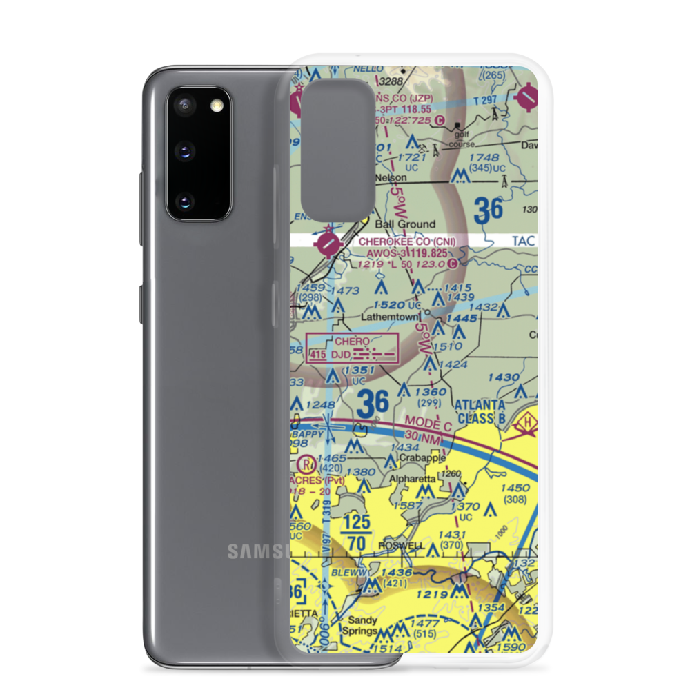 Chukkar Farm Ultralightport (2GE5) VFR Sectional Samsung Case Samsung Galaxy S20 model shown