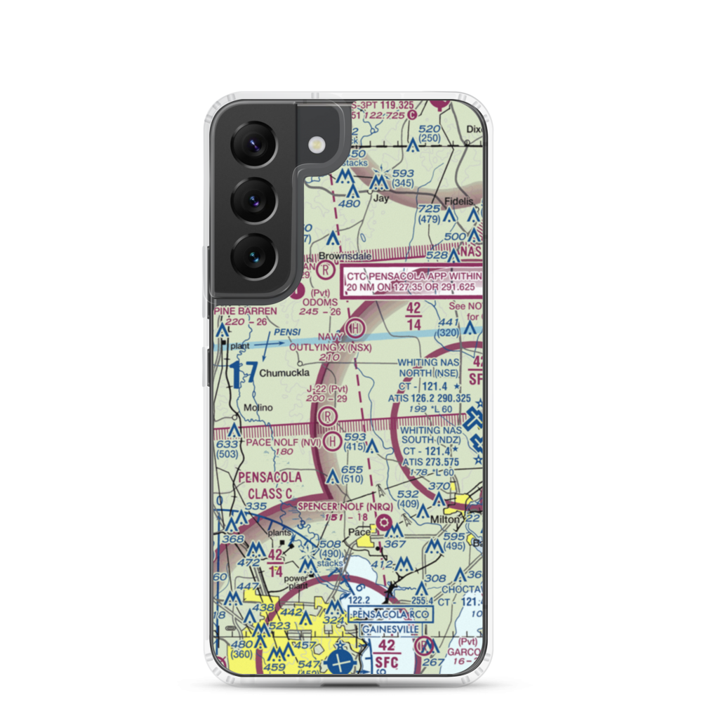 Chumuckla 20-20 Airport (93FD) VFR Sectional Samsung Case Samsung Galaxy S22 model shown