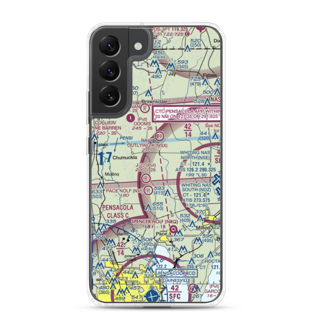 Chumuckla 20-20 Airport (93FD) VFR Sectional Samsung Case Samsung Galaxy S22 Plus model shown