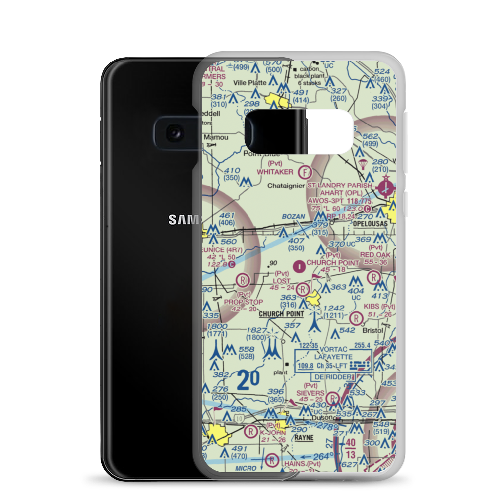 Church Point Flyers Airport (6LA5) VFR Sectional Samsung Case Samsung Galaxy S10e model shown