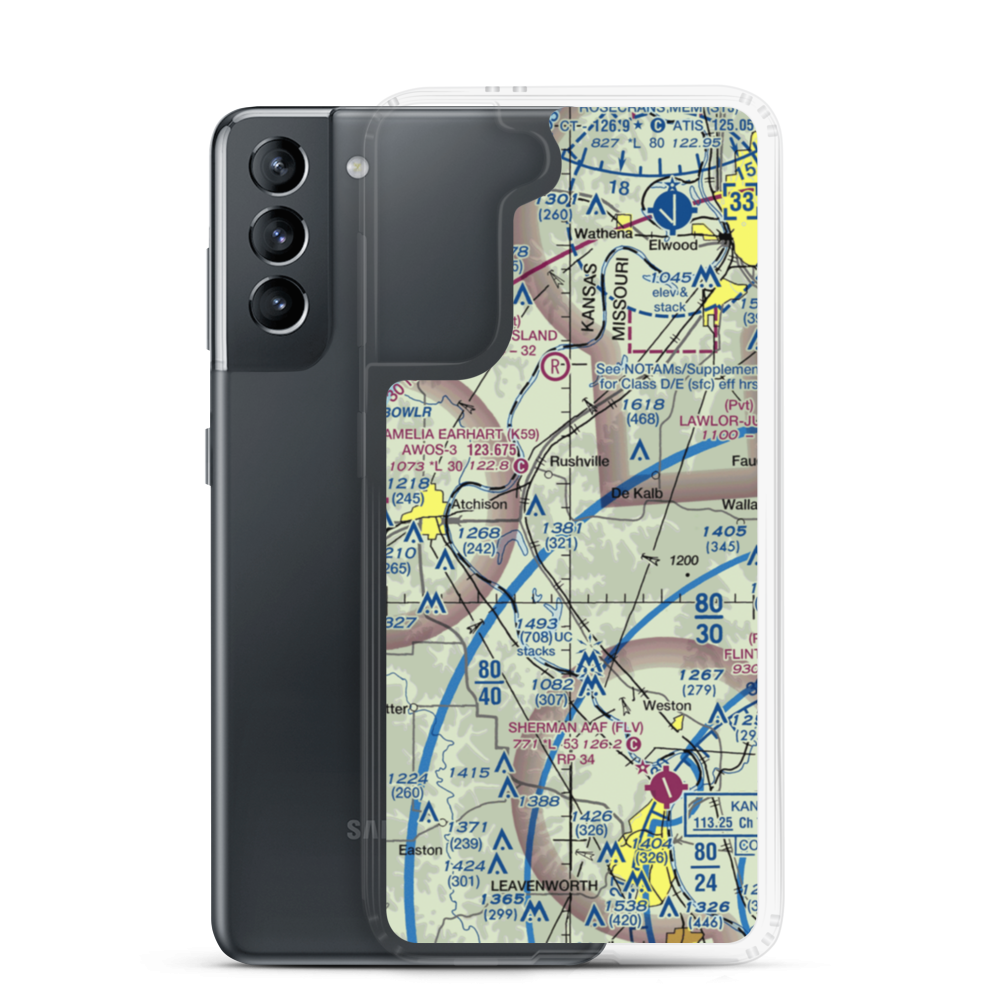 Church's Landing Airport (1MU8) VFR Sectional Samsung Case Samsung Galaxy S21 model shown