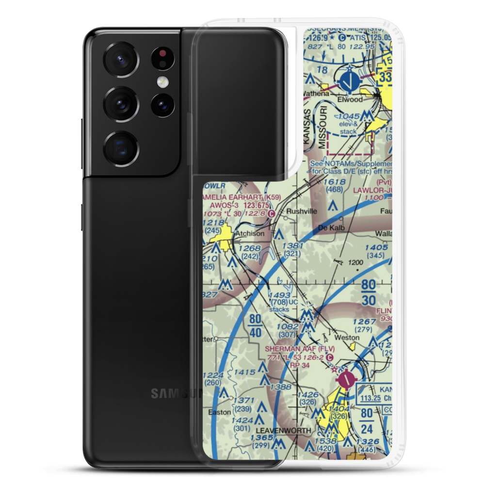 Church's Landing Airport (1MU8) VFR Sectional Samsung Case Samsung Galaxy S21 Ultra model shown