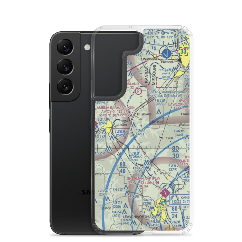 Church's Landing Airport (1MU8) VFR Sectional Samsung Case Samsung Galaxy S22 model shown