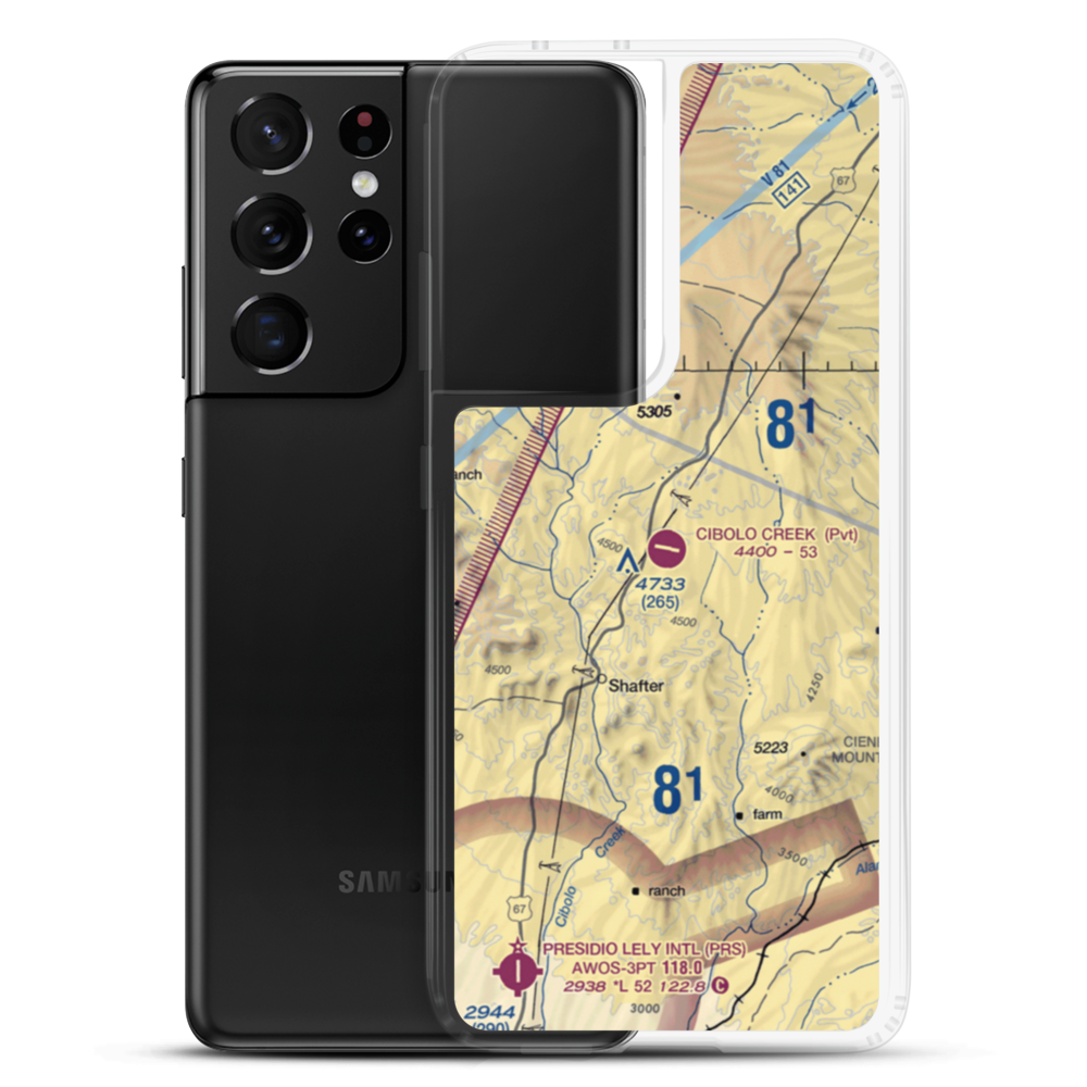 Cibolo Creek Ranch Airport (TS15) VFR Sectional Samsung Case Samsung Galaxy S21 Ultra model shown
