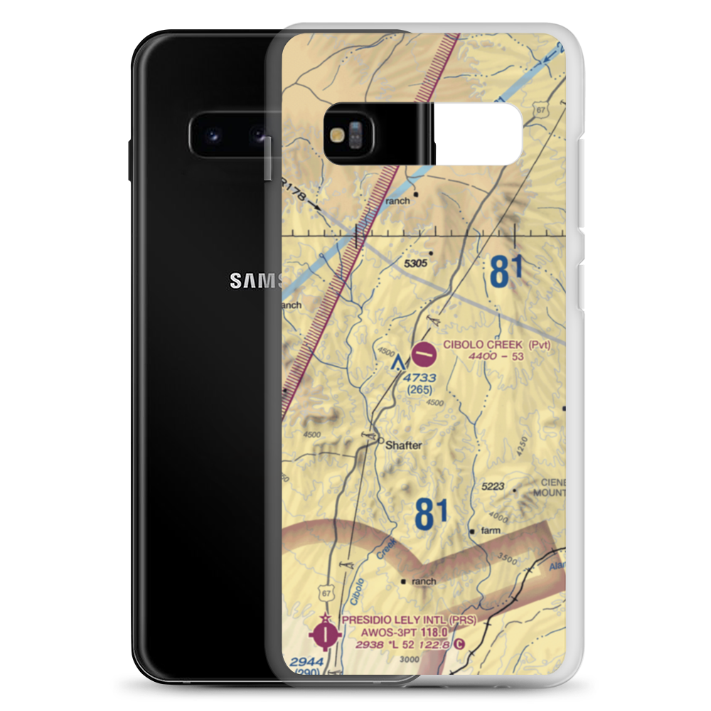 Cibolo Creek Ranch Airport (TS15) VFR Sectional Samsung Case Samsung Galaxy S10+ model shown