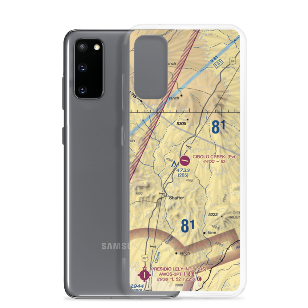 Cibolo Creek Ranch Airport (TS15) VFR Sectional Samsung Case Samsung Galaxy S20 model shown
