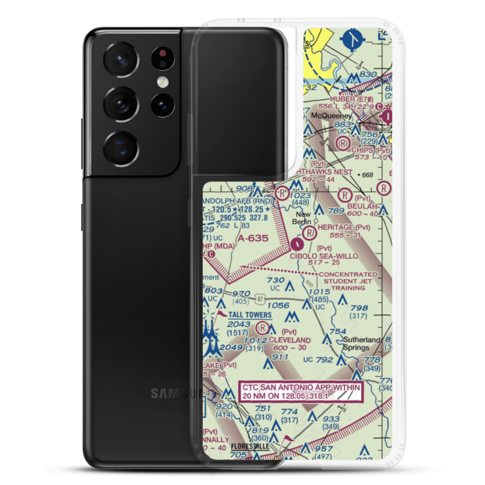 Cibolo Sea-Willo Airpark (TE67) VFR Sectional Samsung Case Samsung Galaxy S21 Ultra model shown