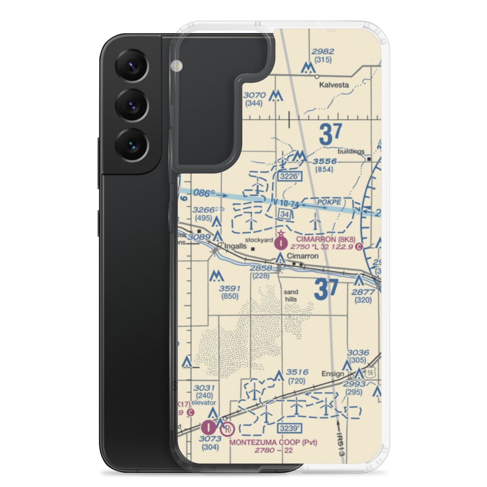 Cimarron Municipal Airport (8K8) VFR Sectional Samsung Case Samsung Galaxy S22 Plus model shown