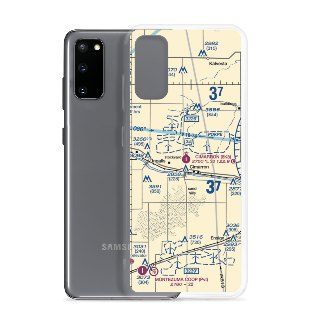 Cimarron Municipal Airport (8K8) VFR Sectional Samsung Case Samsung Galaxy S20 model shown