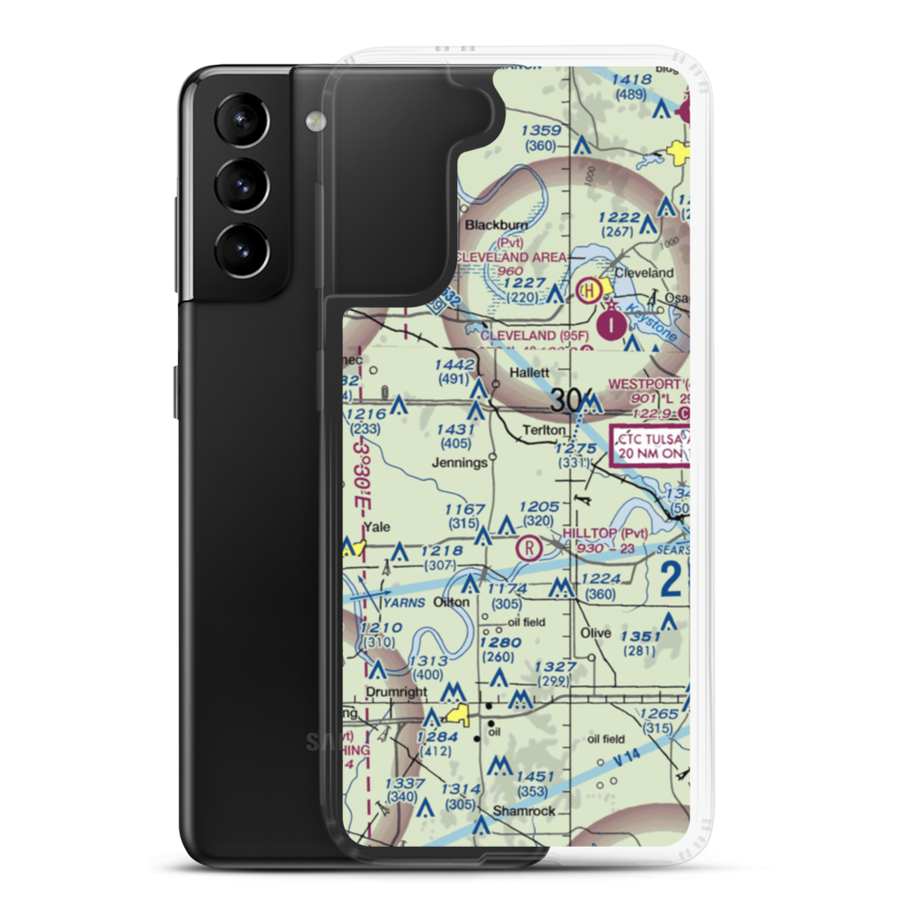 Cimarron Strip (9OK7) VFR Sectional Samsung Case Samsung Galaxy S21 Plus model shown