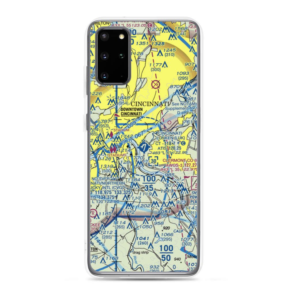 Cincinnati Municipal Airport Lunken Field (LUK) VFR Sectional Samsung Case Samsung Galaxy S20 Plus model shown