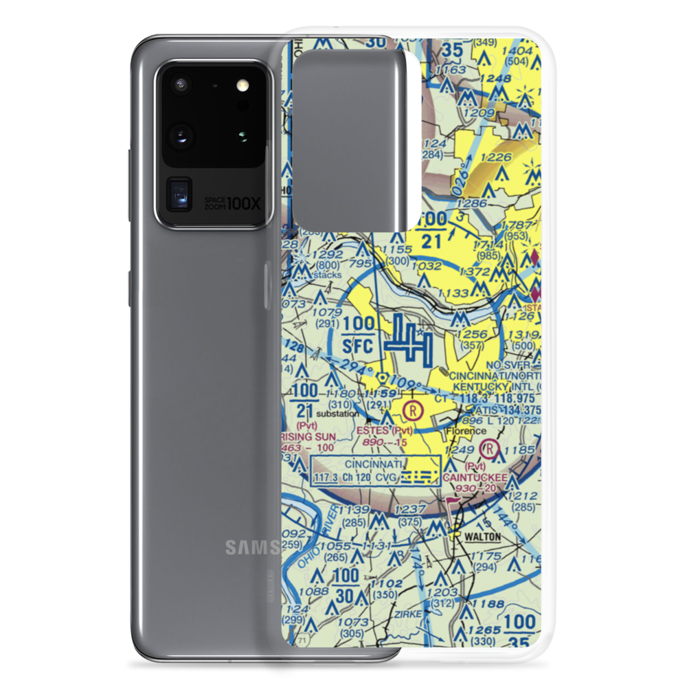 Cincinnati Northern Kentucky International Airport (CVG) VFR Sectional Samsung Case Samsung Galaxy S20 Ultra model shown