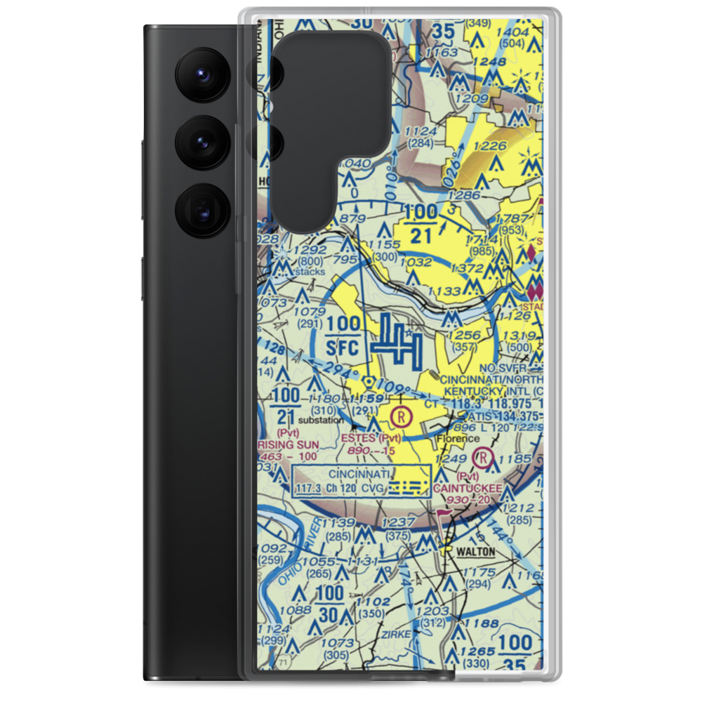 Cincinnati Northern Kentucky International Airport (CVG) VFR Sectional Samsung Case Samsung Galaxy S22 Ultra model shown