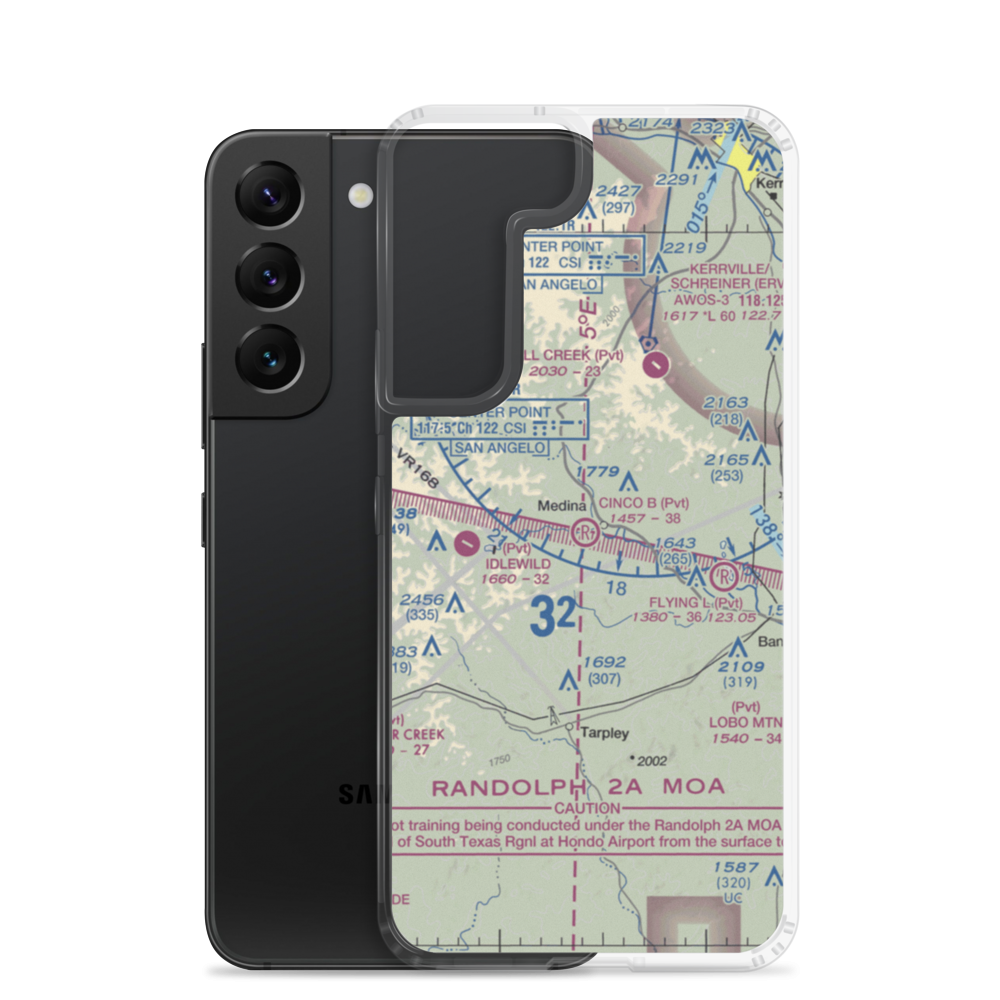 Cinco B Ranch Airport (87XS) VFR Sectional Samsung Case Samsung Galaxy S22 model shown