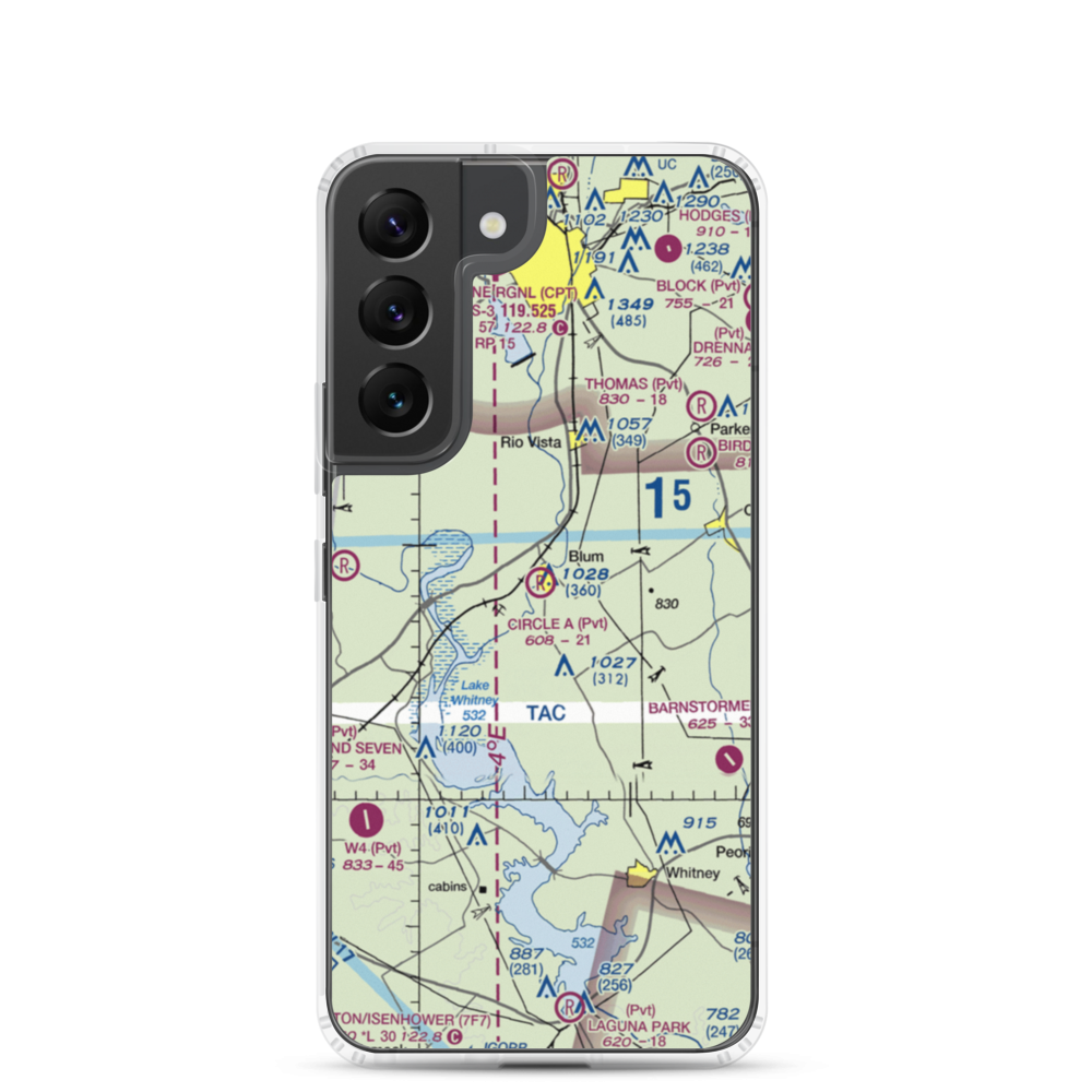 Circle 'A' Ranch Airport (05TX) VFR Sectional Samsung Case Samsung Galaxy S22 model shown