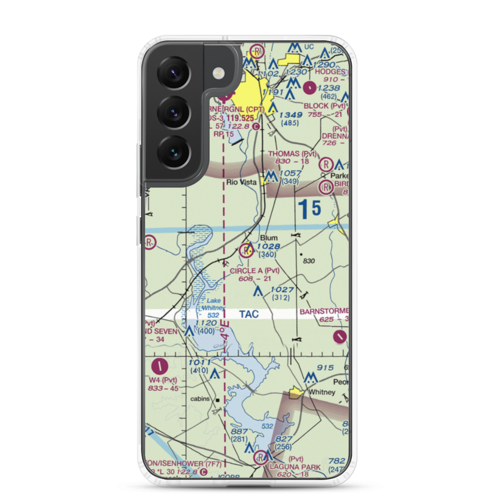 Circle 'A' Ranch Airport (05TX) VFR Sectional Samsung Case Samsung Galaxy S22 Plus model shown