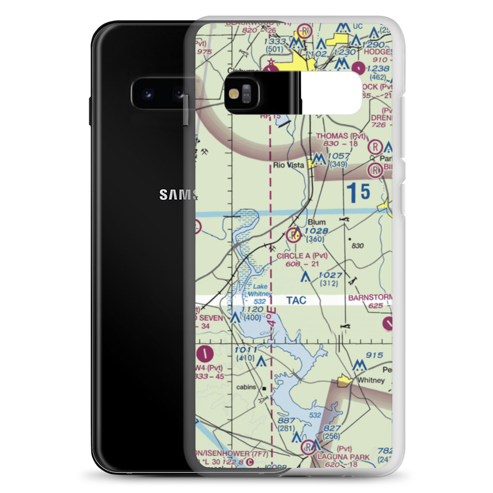 Circle 'A' Ranch Airport (05TX) VFR Sectional Samsung Case Samsung Galaxy S10+ model shown