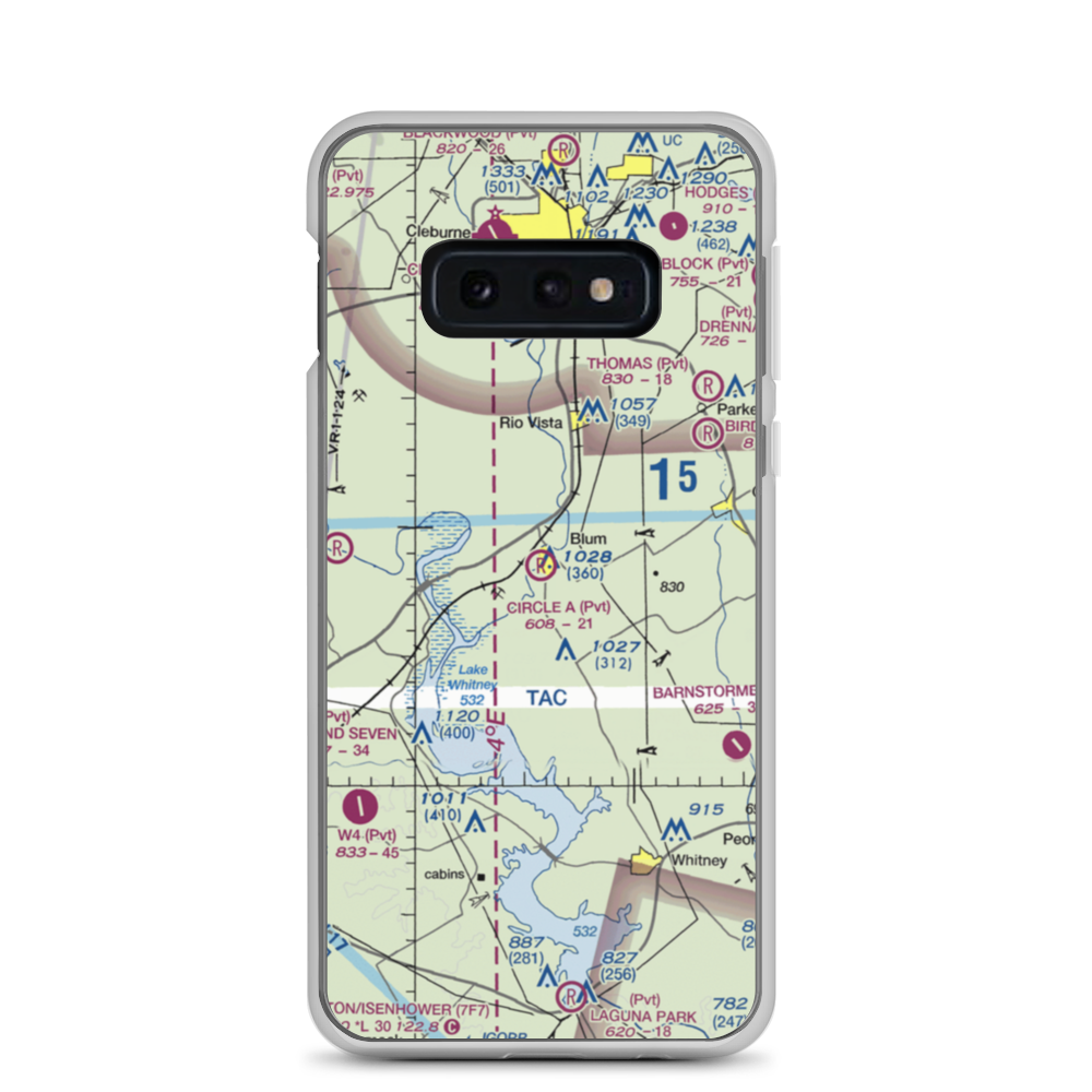 Circle 'A' Ranch Airport (05TX) VFR Sectional Samsung Case Samsung Galaxy S10e model shown