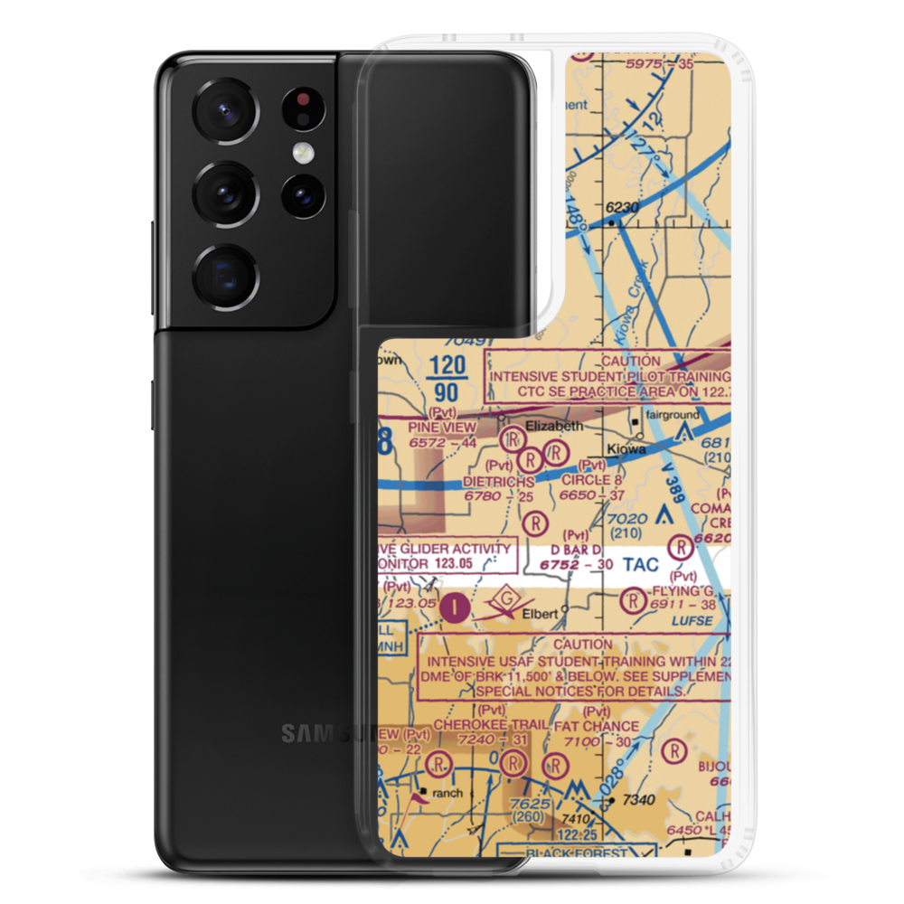 Circle 8 Ranch Airport (CO42) VFR Sectional Samsung Case Samsung Galaxy S21 Ultra model shown