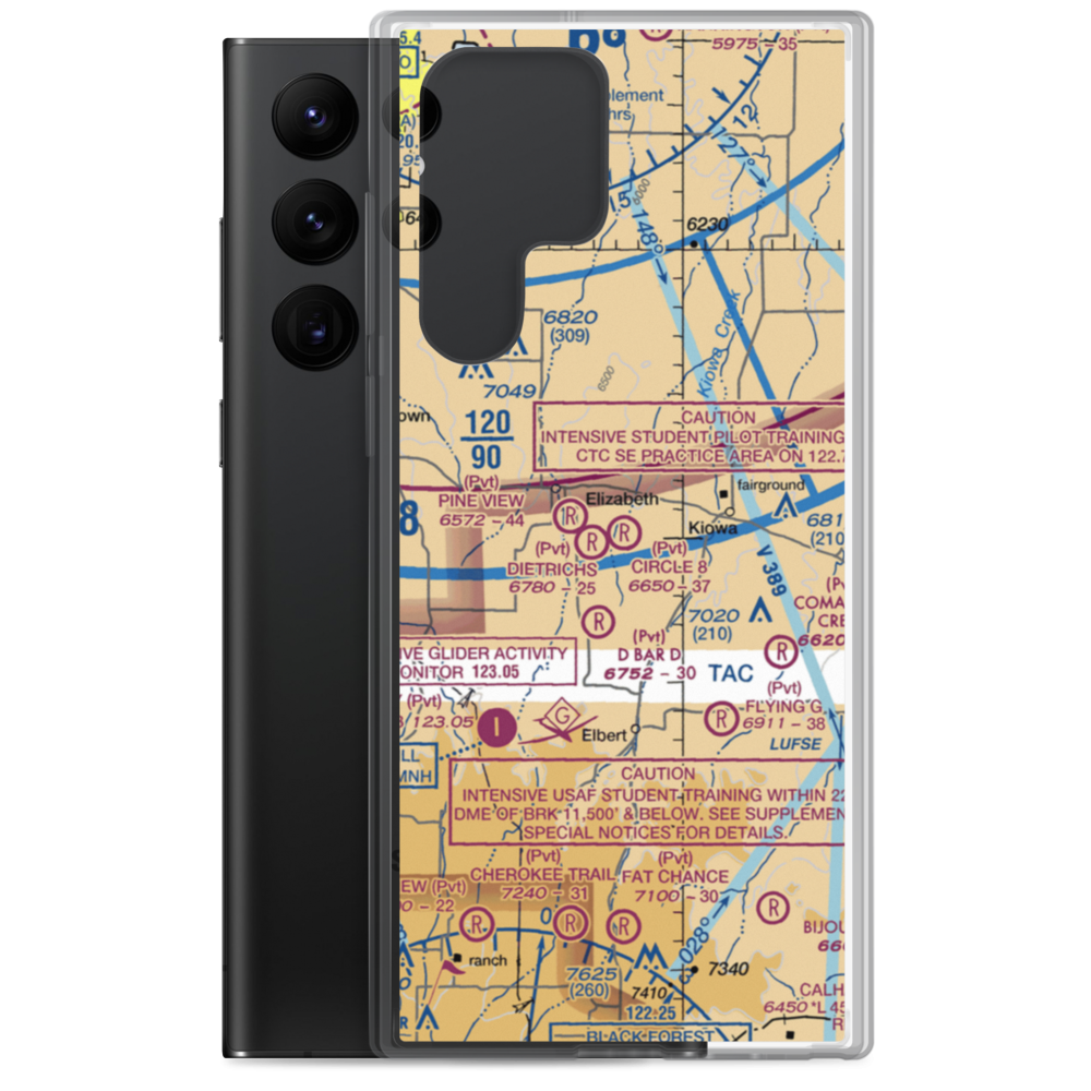 Circle 8 Ranch Airport (CO42) VFR Sectional Samsung Case Samsung Galaxy S22 Ultra model shown