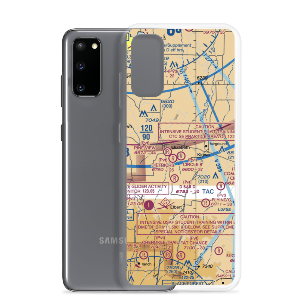 Circle 8 Ranch Airport (CO42) VFR Sectional Samsung Case Samsung Galaxy S20 model shown