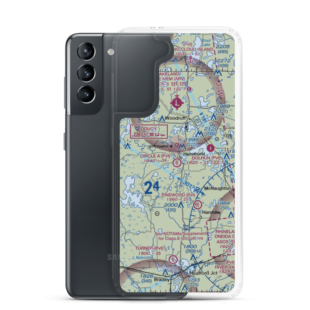 Circle A Ranch Airport (48WI) VFR Sectional Samsung Case Samsung Galaxy S21 model shown