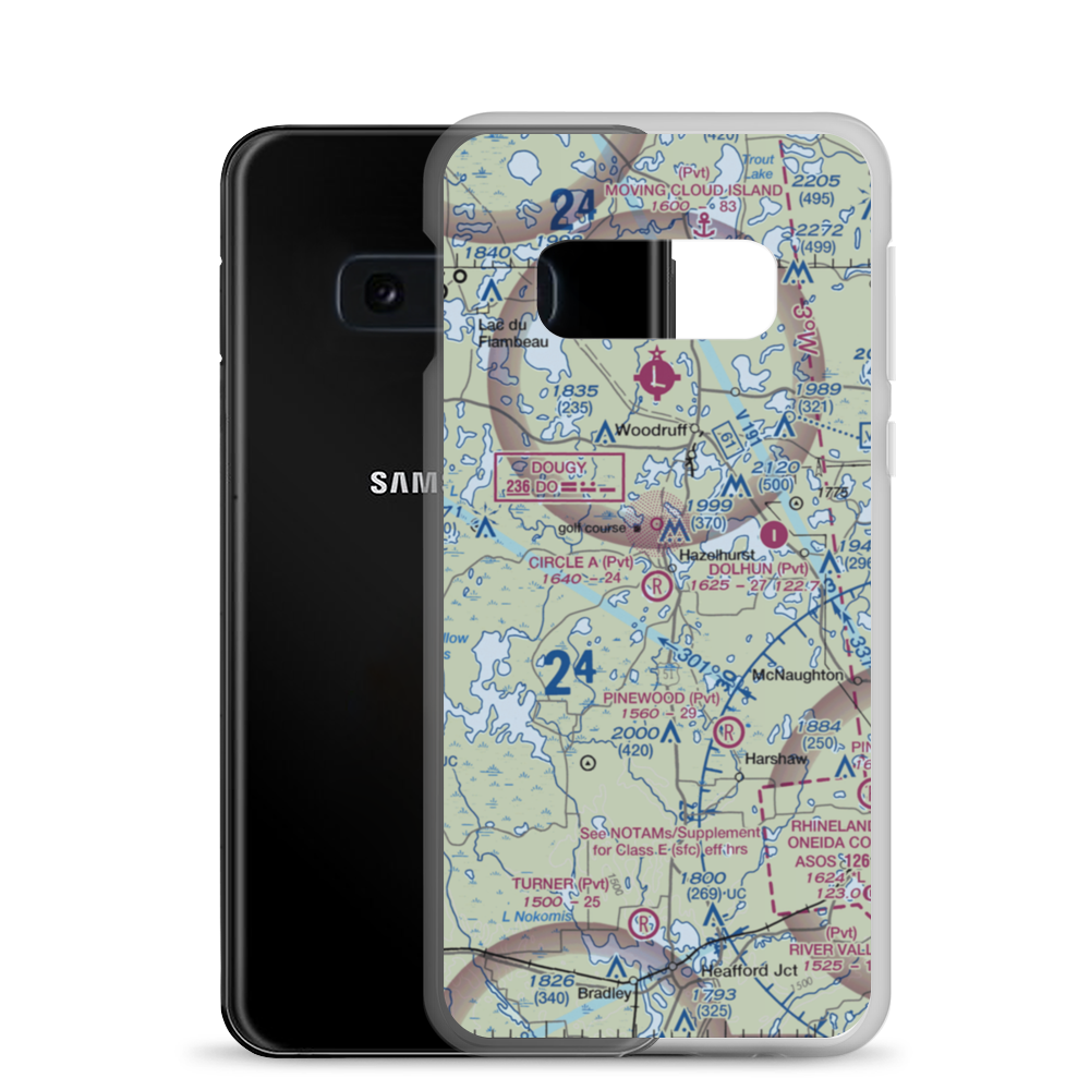 Circle A Ranch Airport (48WI) VFR Sectional Samsung Case Samsung Galaxy S10e model shown