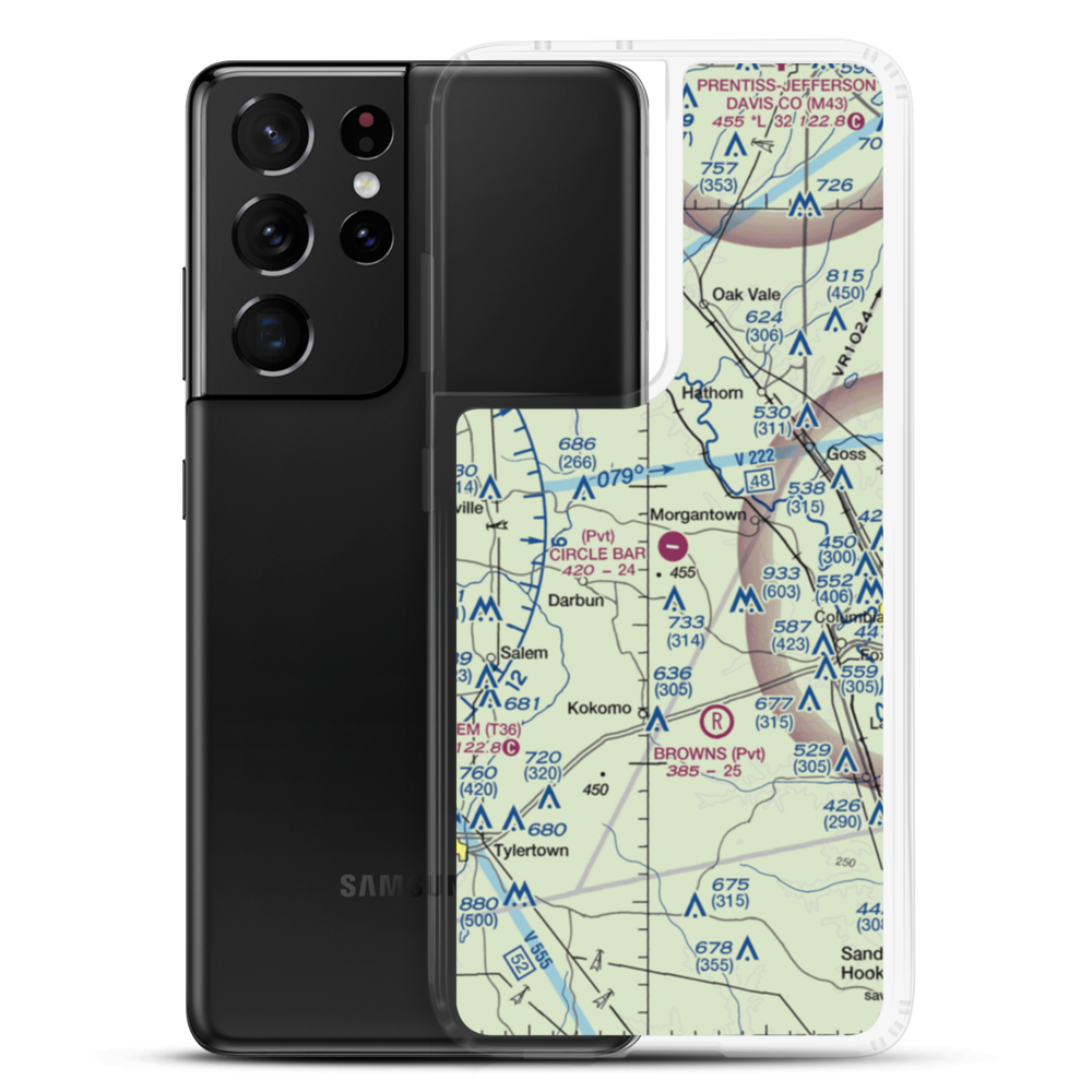 Circle Bar Ranch Airport (46MS) VFR Sectional Samsung Case Samsung Galaxy S21 Ultra model shown