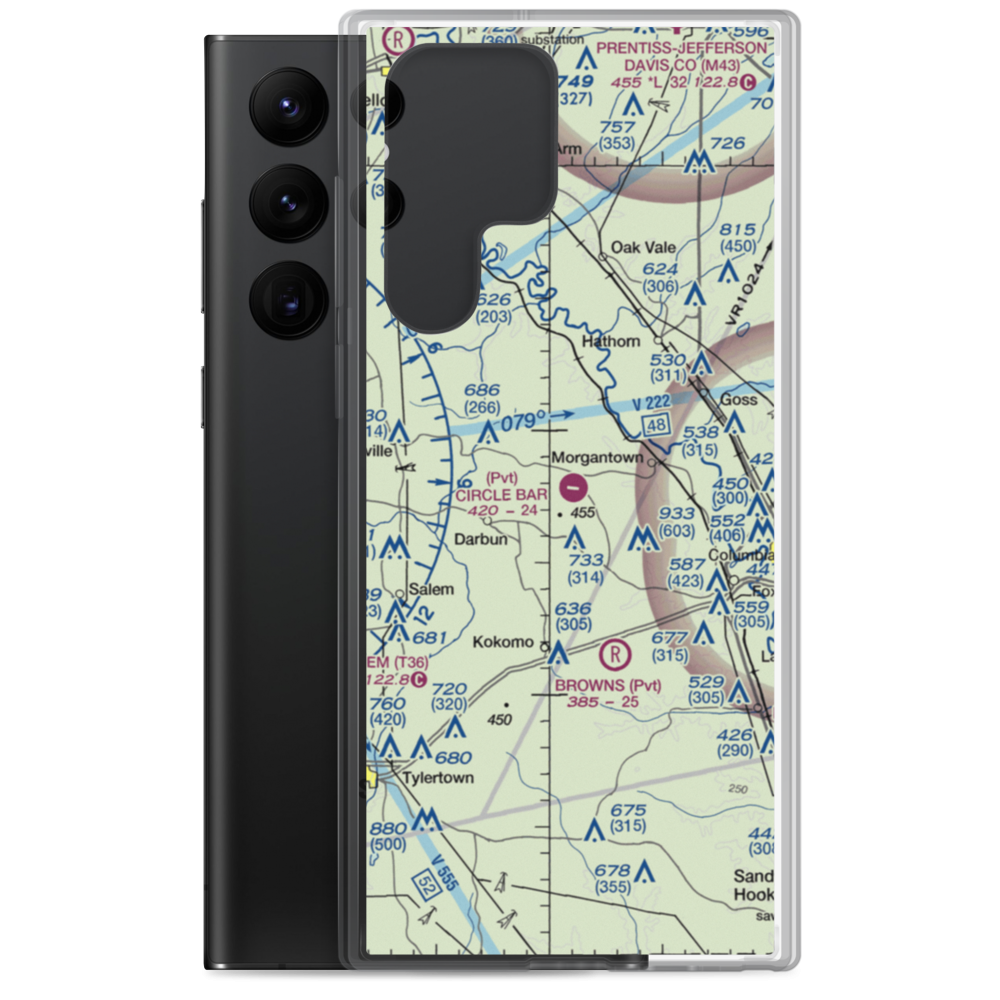 Circle Bar Ranch Airport (46MS) VFR Sectional Samsung Case Samsung Galaxy S22 Ultra model shown