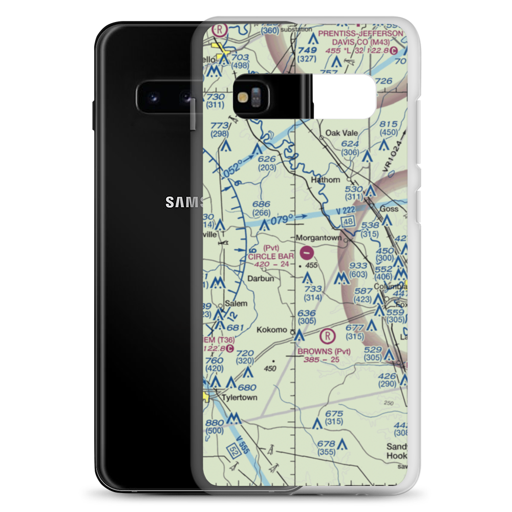 Circle Bar Ranch Airport (46MS) VFR Sectional Samsung Case Samsung Galaxy S10+ model shown