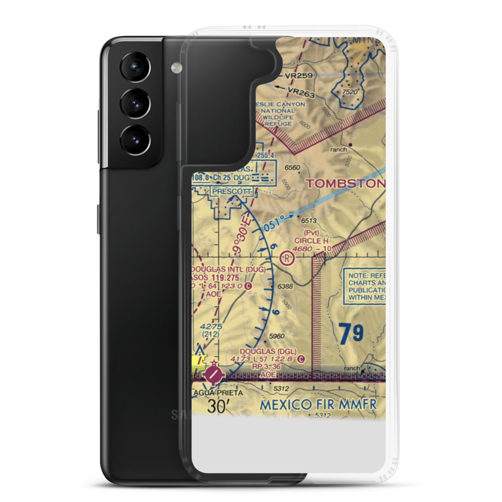 Circle H Ranch Airport (AZ17) VFR Sectional Samsung Case Samsung Galaxy S21 Plus model shown