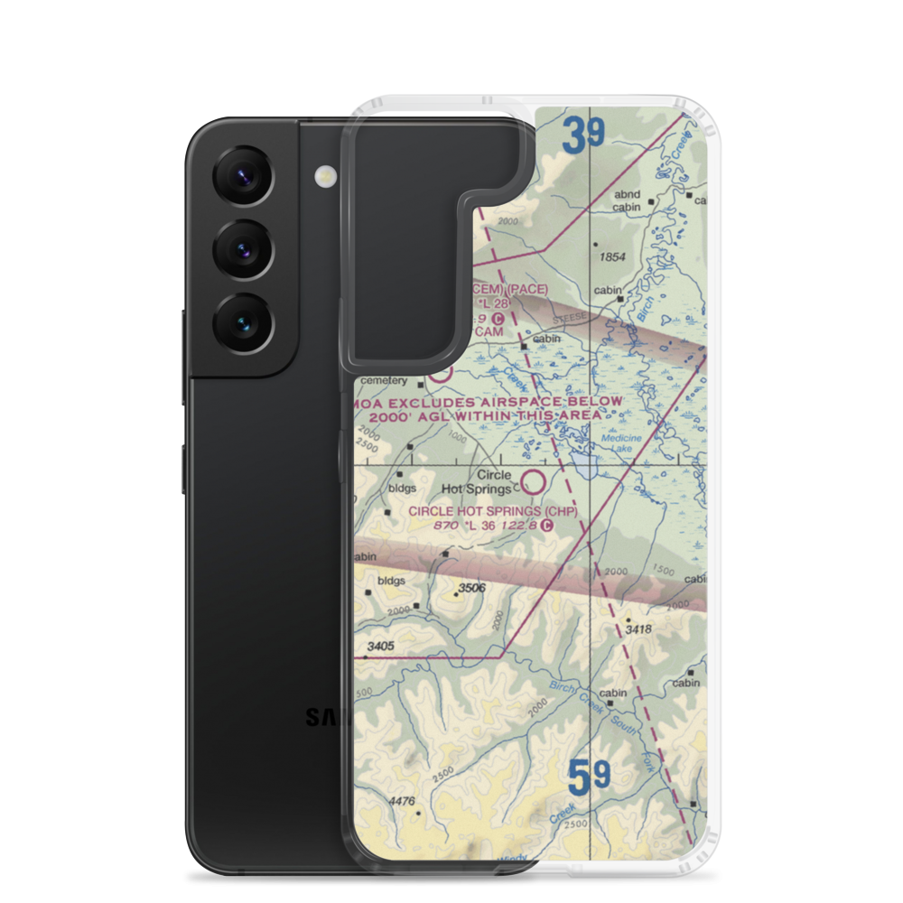 Circle Hot Springs Airport (CHP) VFR Sectional Samsung Case Samsung Galaxy S22 model shown