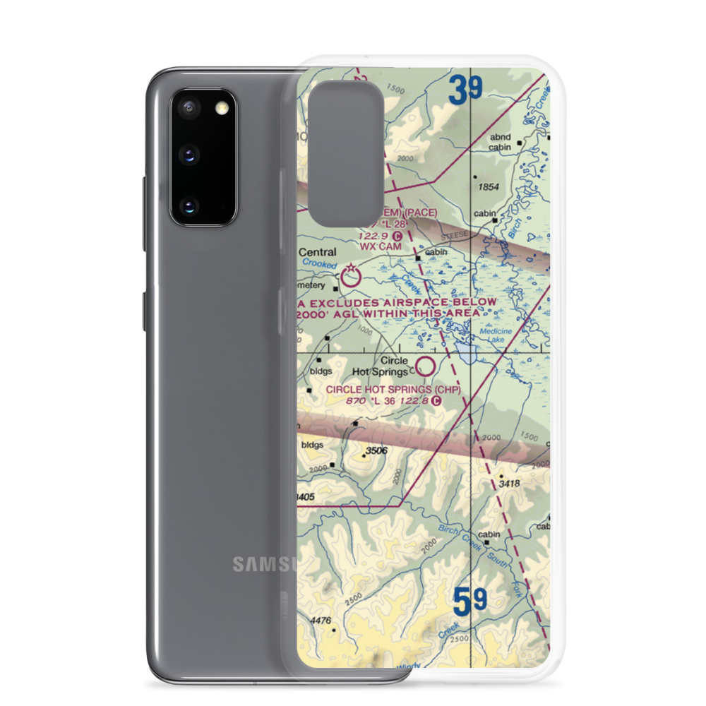 Circle Hot Springs Airport (CHP) VFR Sectional Samsung Case Samsung Galaxy S20 model shown