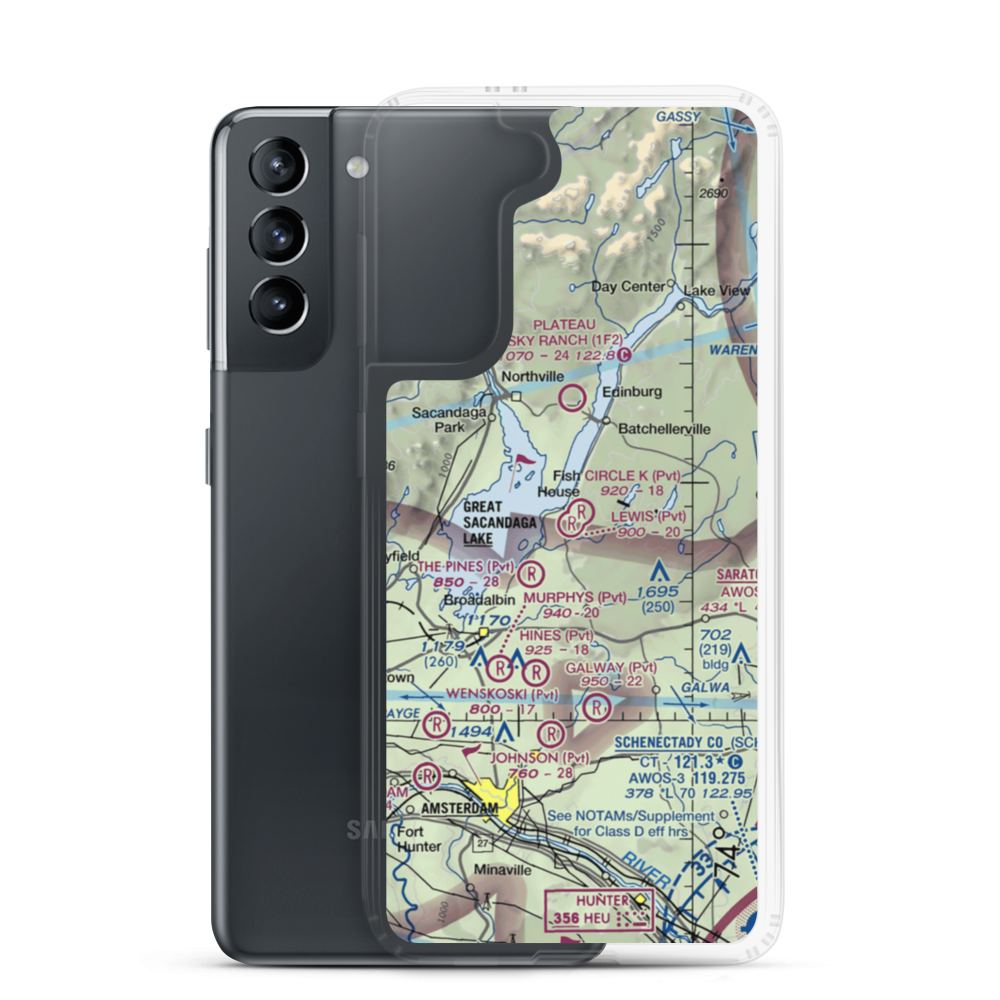 Circle K Ranch Airport (NY65) VFR Sectional Samsung Case Samsung Galaxy S21 model shown