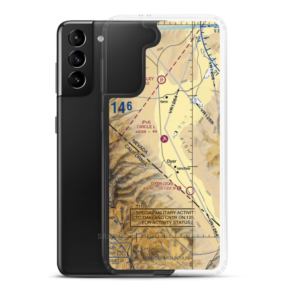 Circle L Ranch Airport (NV27) VFR Sectional Samsung Case Samsung Galaxy S21 Plus model shown