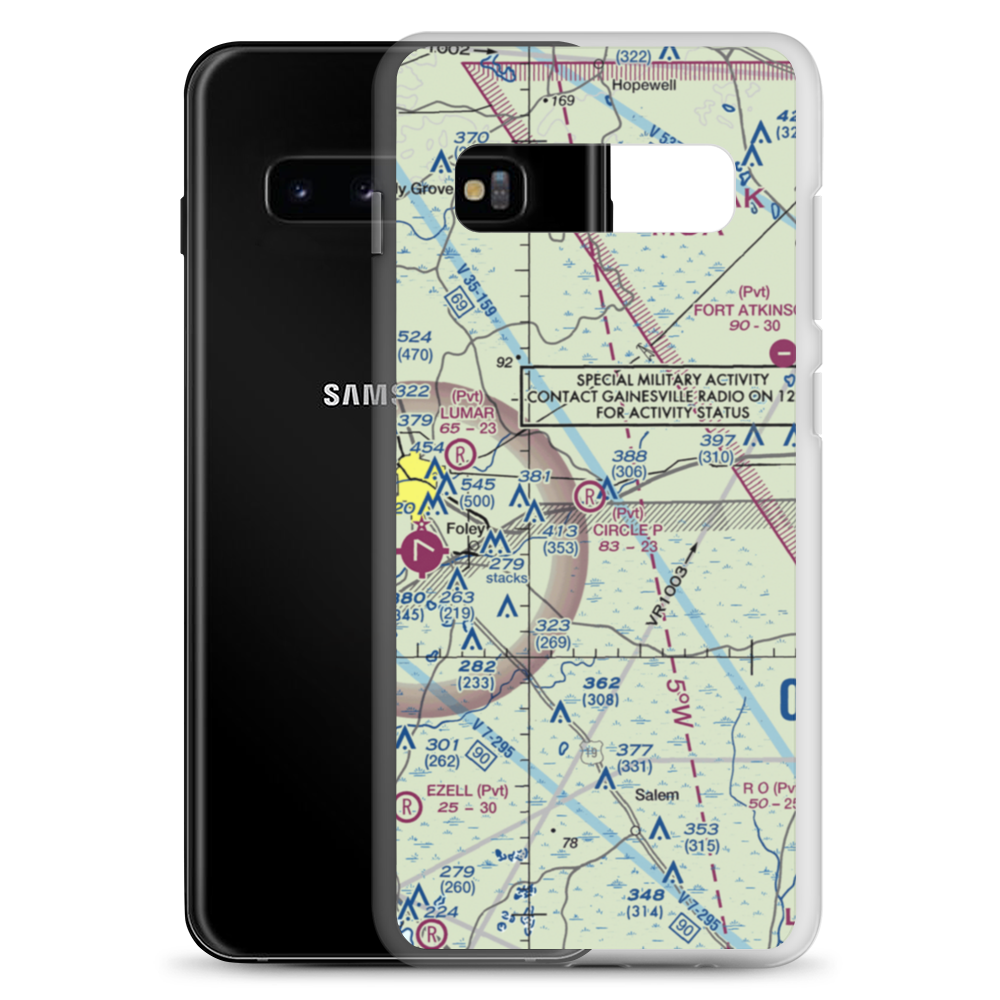 Circle P Airport (FA32) VFR Sectional Samsung Case Samsung Galaxy S10+ model shown