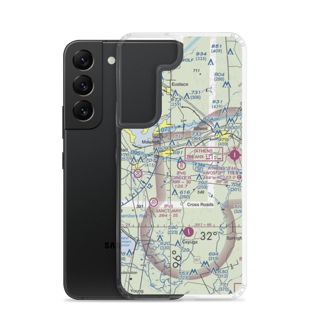 Circle R Ranch Airport (2TS4) VFR Sectional Samsung Case Samsung Galaxy S22 model shown