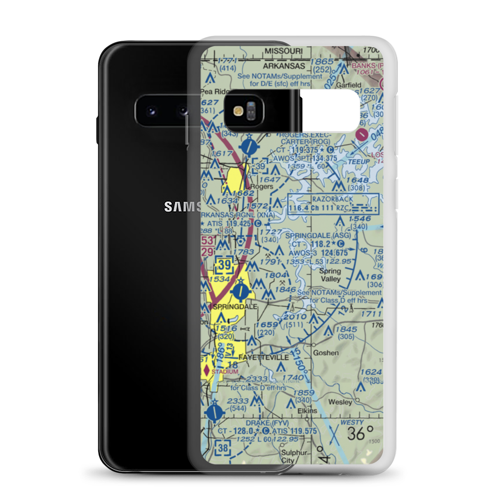 Circle S Farms Airport (AR91) VFR Sectional Samsung Case Samsung Galaxy S10 model shown