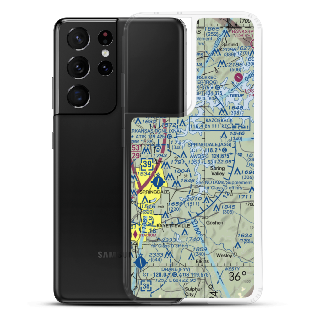 Circle S Farms Airport (AR91) VFR Sectional Samsung Case Samsung Galaxy S21 Ultra model shown