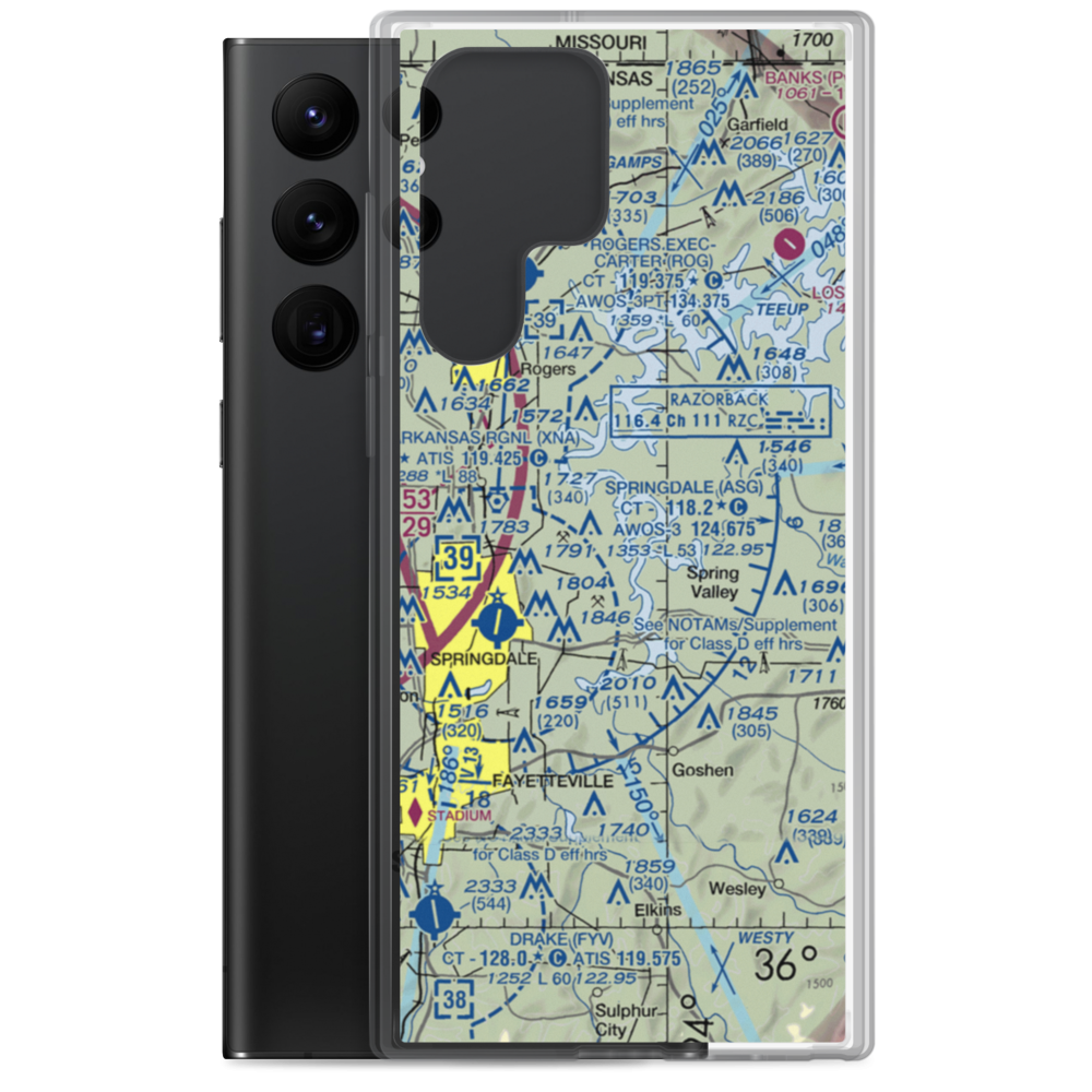 Circle S Farms Airport (AR91) VFR Sectional Samsung Case Samsung Galaxy S22 Ultra model shown