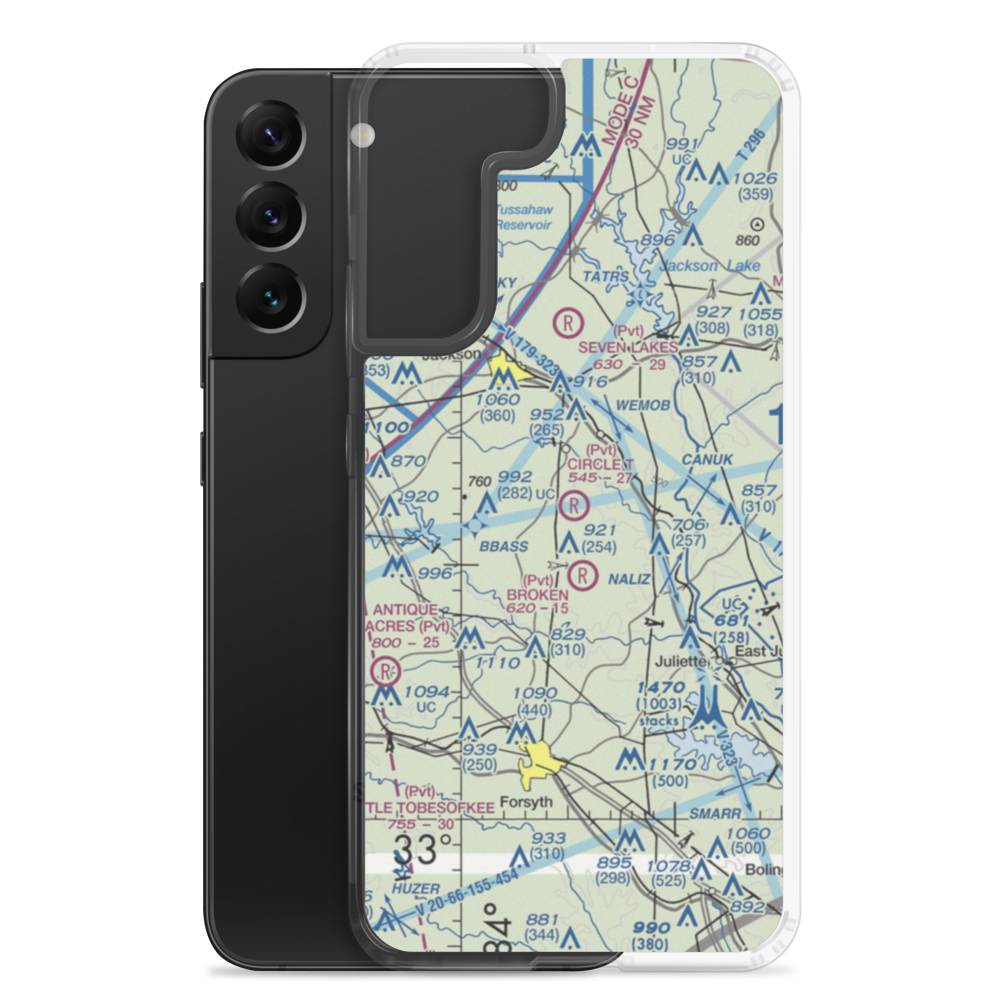Circle T Airport (98GA) VFR Sectional Samsung Case Samsung Galaxy S22 Plus model shown