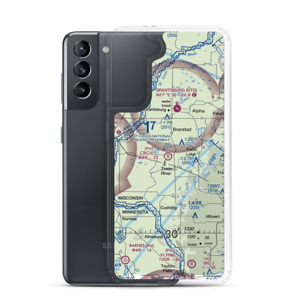 Circle T Airport (WS77) VFR Sectional Samsung Case Samsung Galaxy S21 model shown