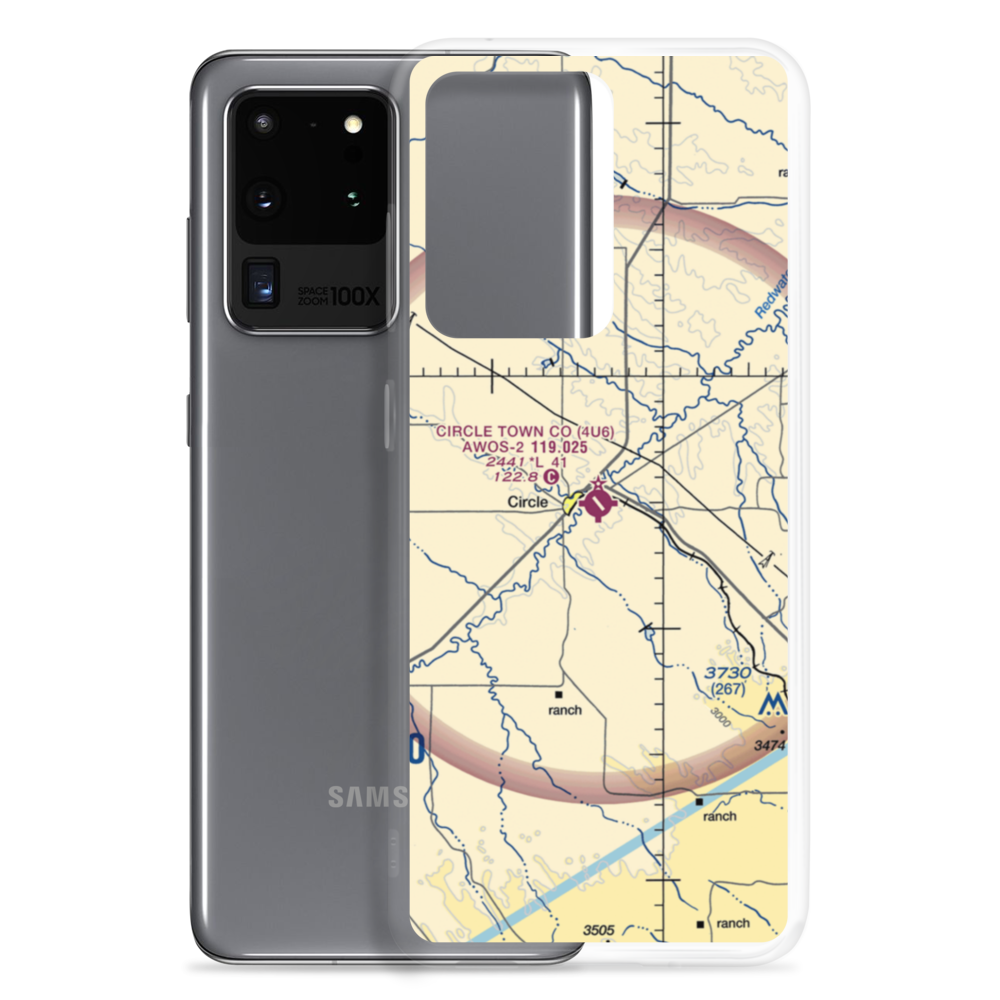 Circle Town County Airport (4U6) VFR Sectional Samsung Case Samsung Galaxy S20 Ultra model shown