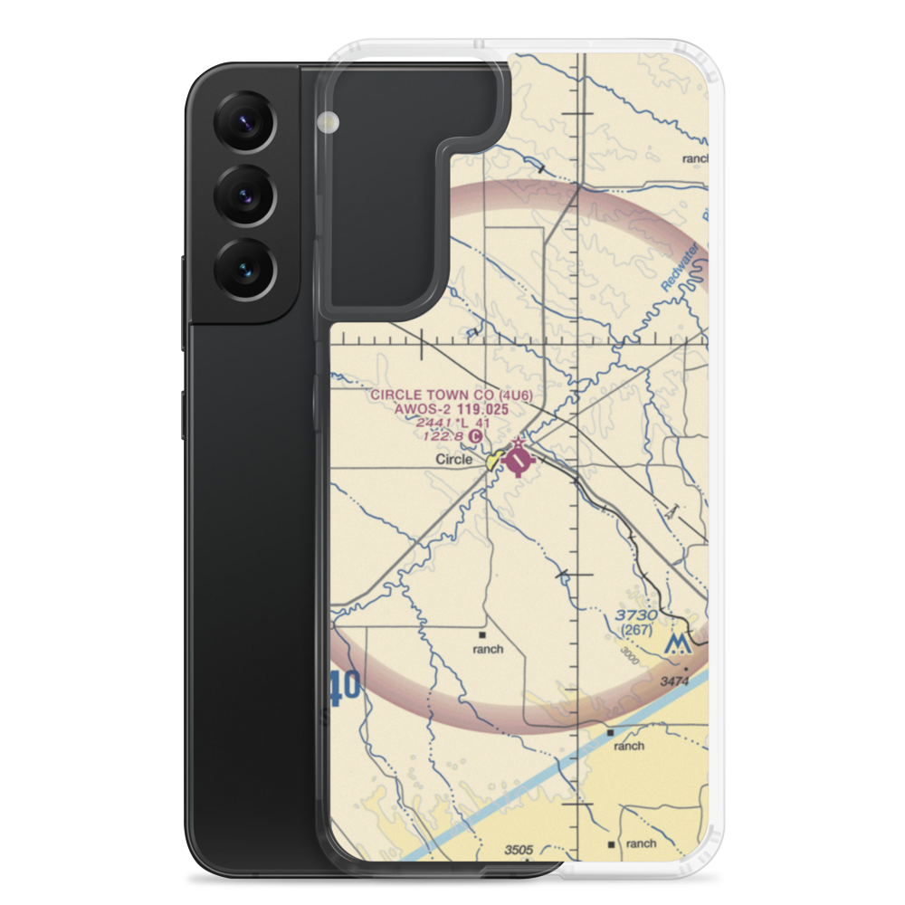 Circle Town County Airport (4U6) VFR Sectional Samsung Case Samsung Galaxy S22 Plus model shown