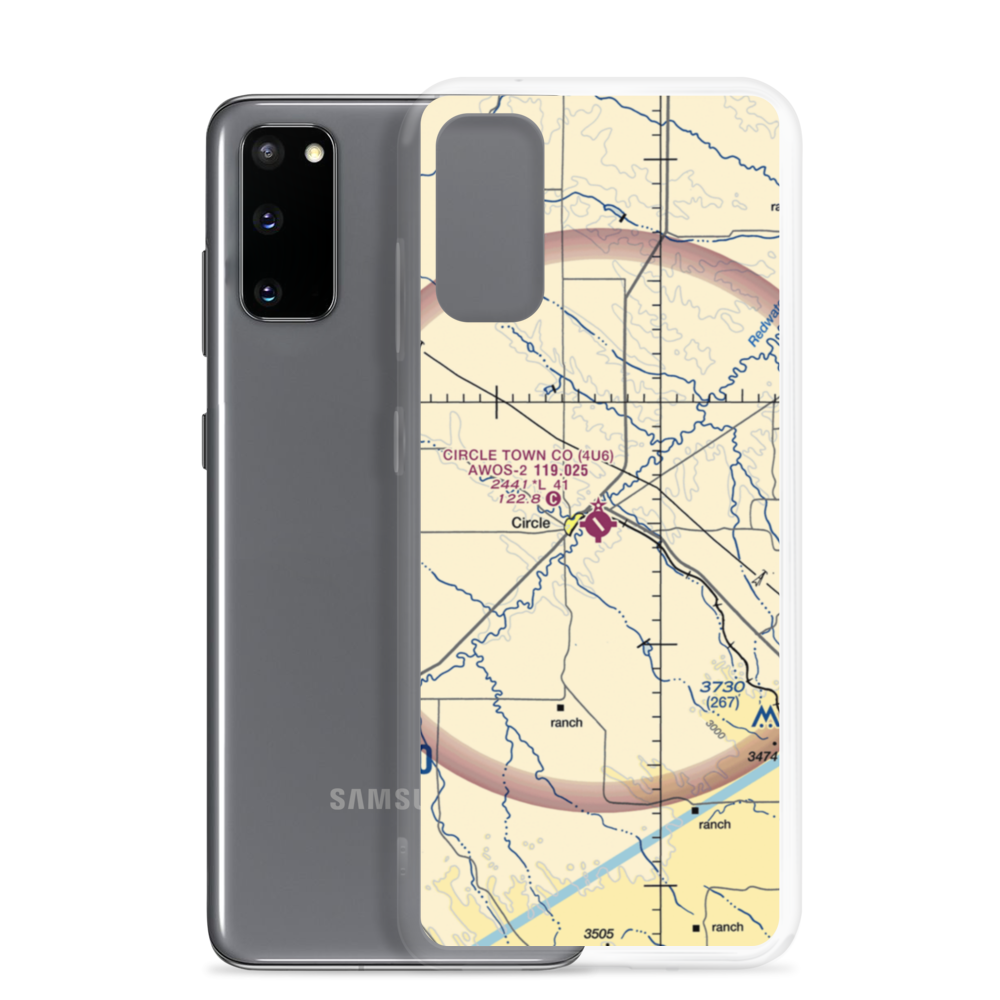 Circle Town County Airport (4U6) VFR Sectional Samsung Case Samsung Galaxy S20 model shown