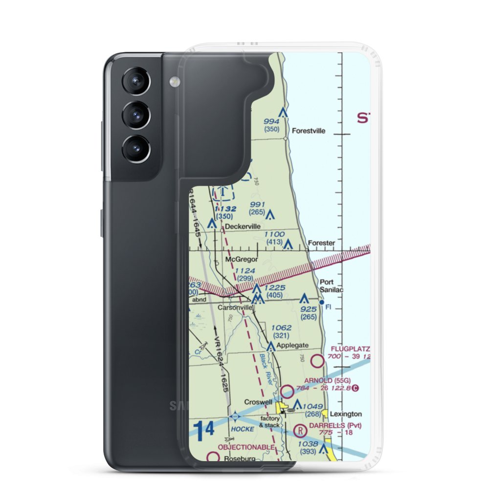Circle U Heliport (2F2) VFR Sectional Samsung Case Samsung Galaxy S21 model shown
