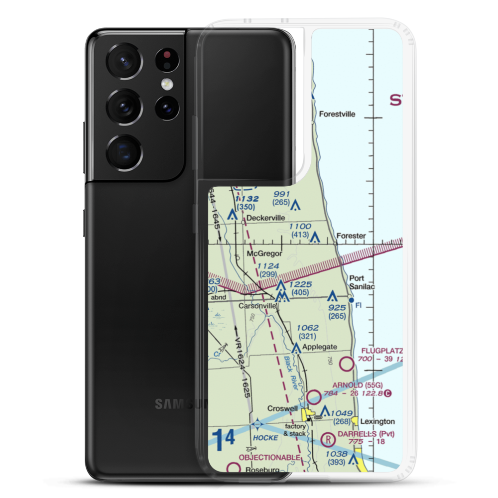 Circle U Heliport (2F2) VFR Sectional Samsung Case Samsung Galaxy S21 Ultra model shown