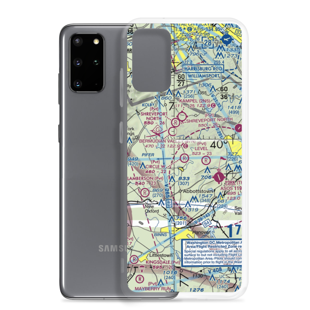 Circle W Airfield (PA72) VFR Sectional Samsung Case Samsung Galaxy S20 Plus model shown